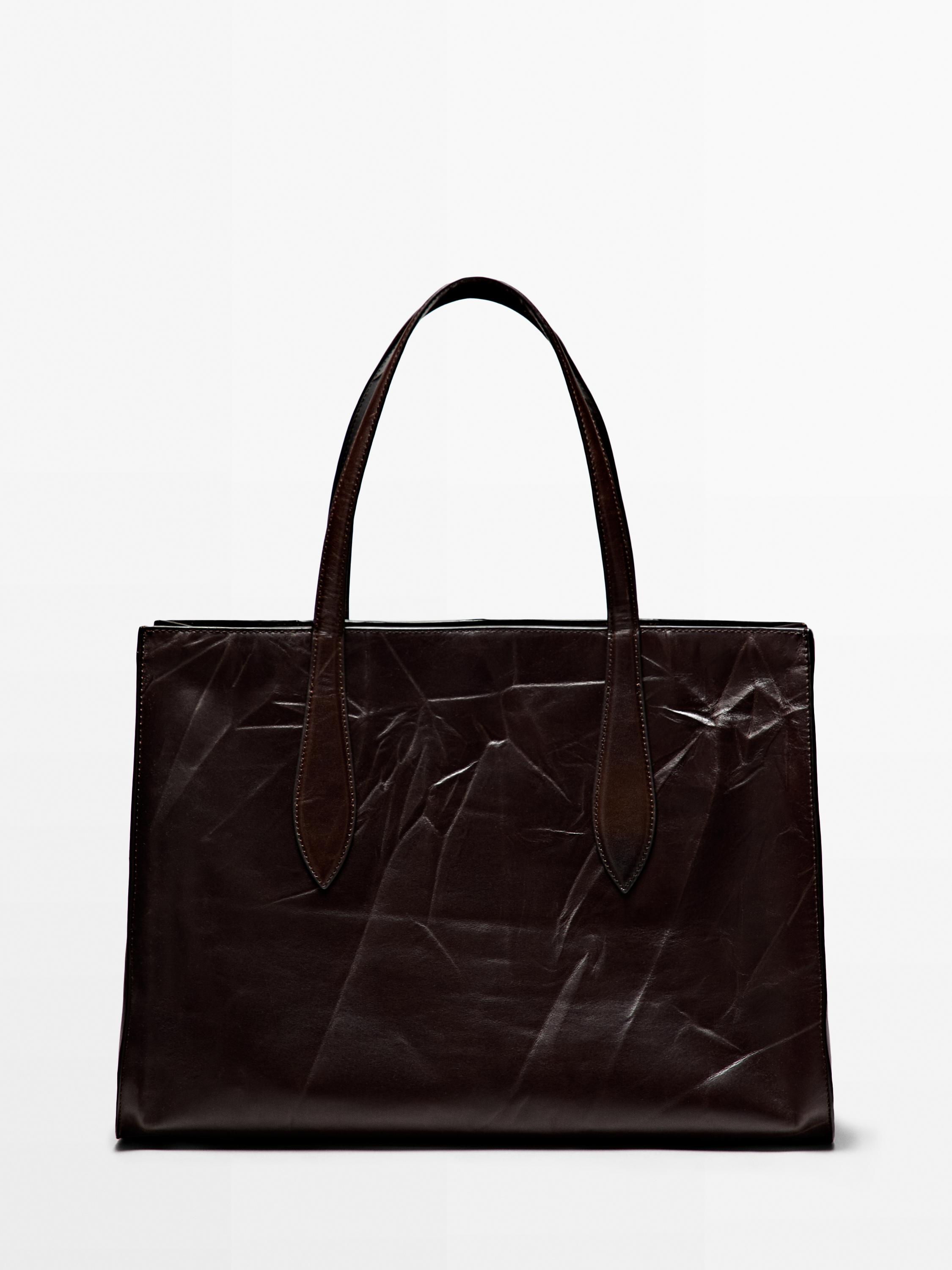 Crackled nappa leather maxi MD ICON bag